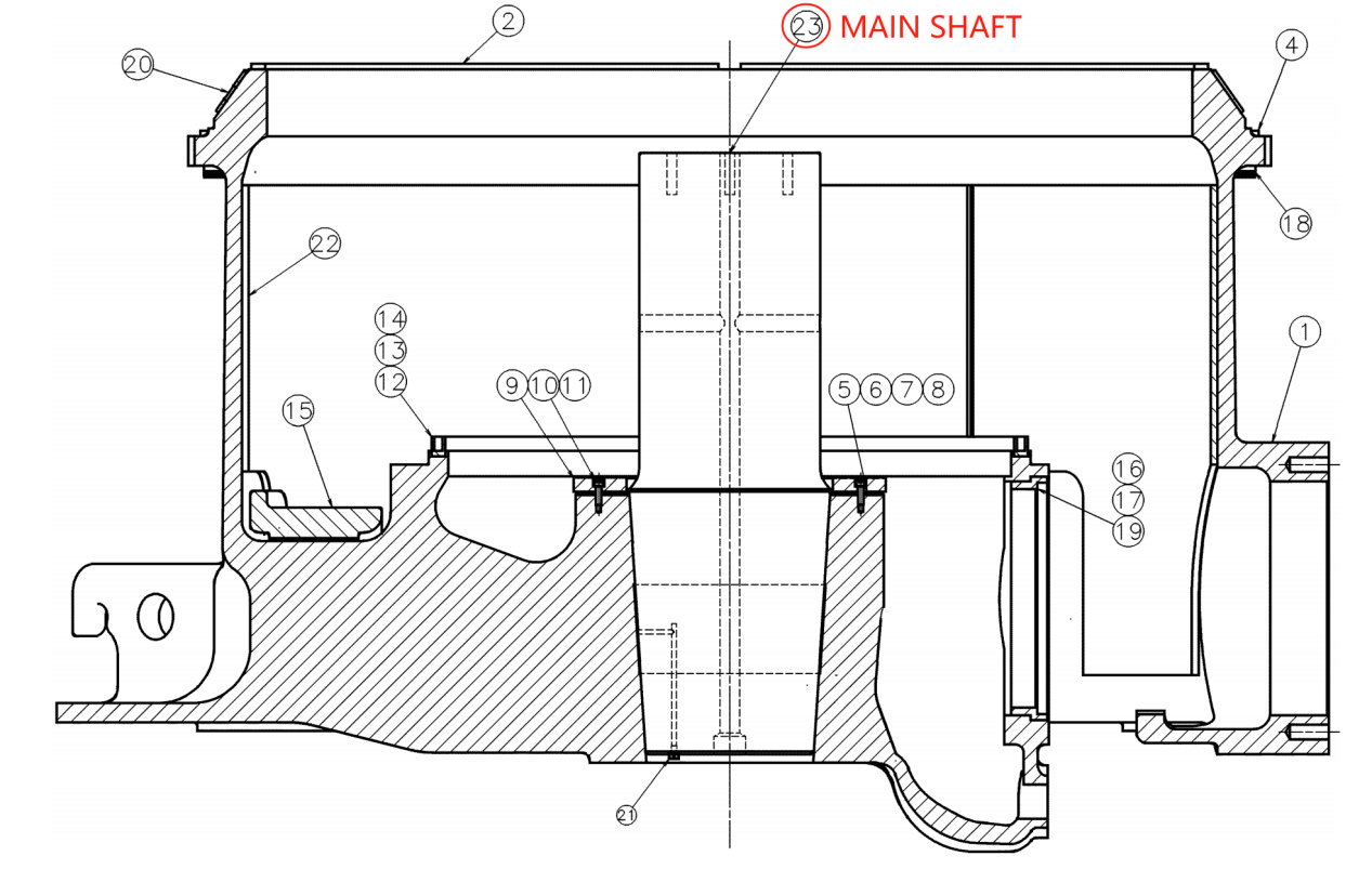 metso main shaft