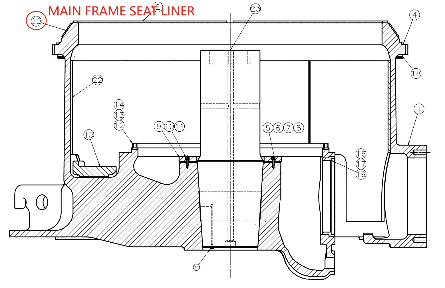 HP400 main frame seat liner