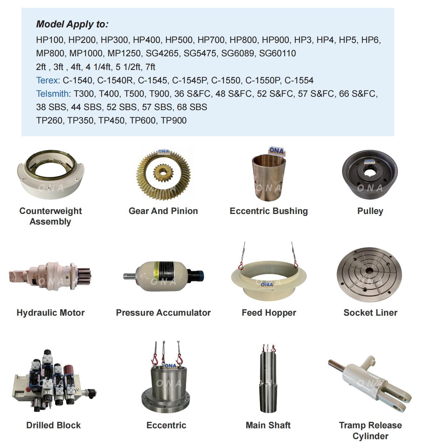 HP crusher parts