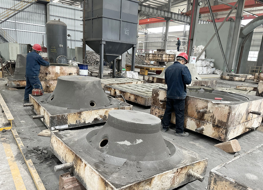 ONA crusher parts production worker working